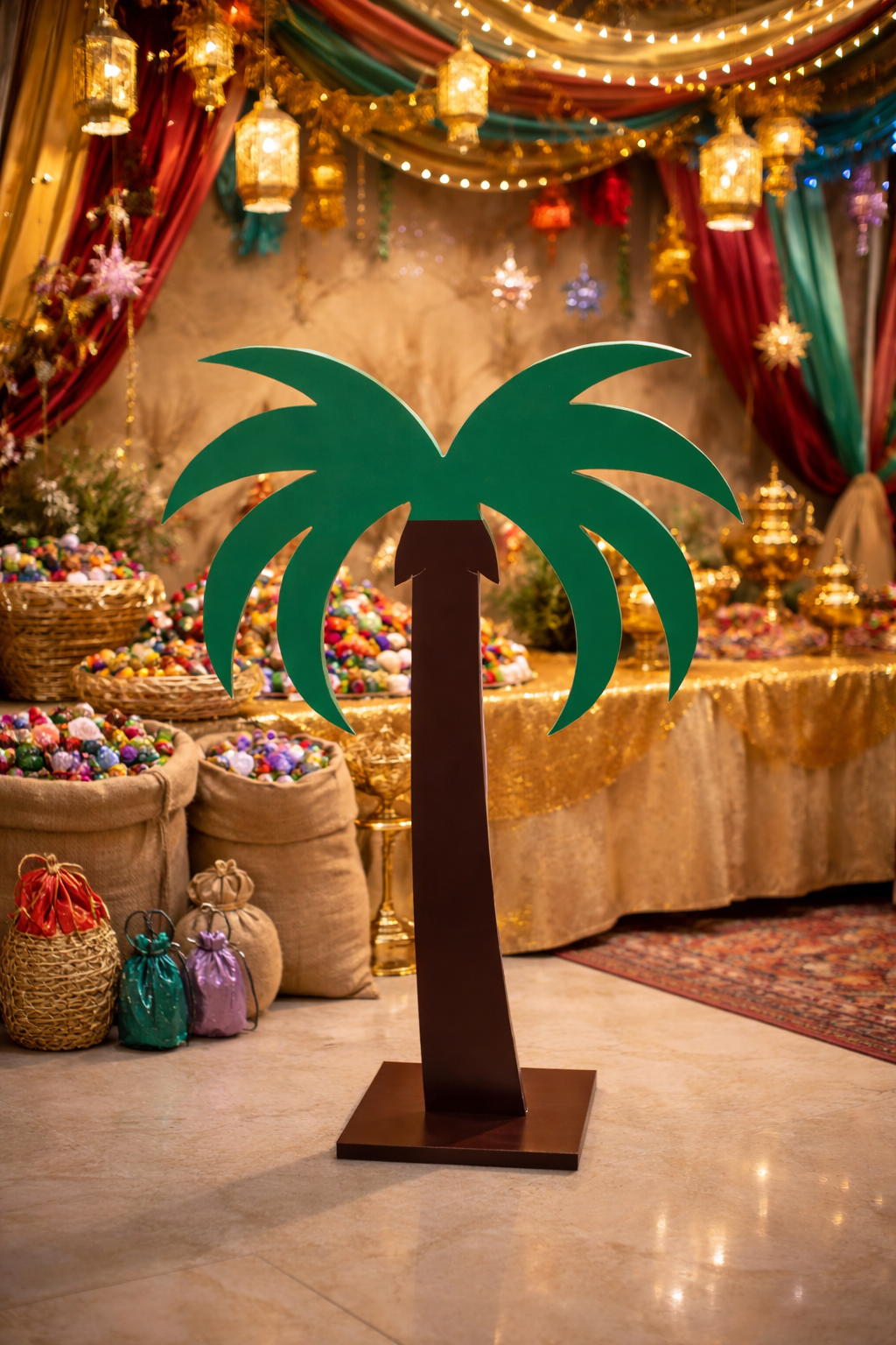 ستاند نخلة للزينة الرمضانية – لمسة كويتية تراثية (90 سم)