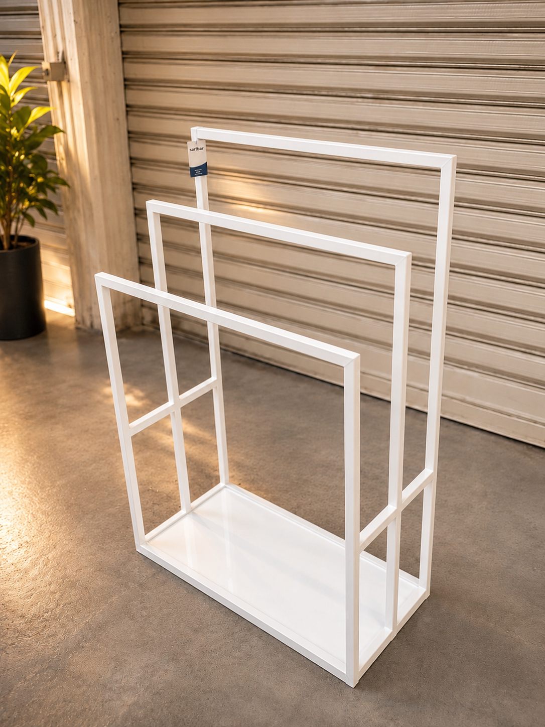 Modern Clothes & Towel Stand with Storage Shelf