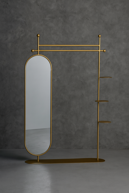 Clothes Hanger With Mirror Long Stand 100x180cm (1225)