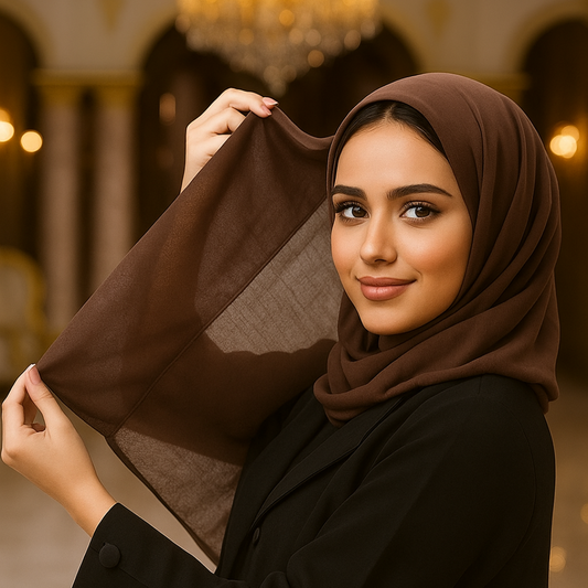 شاش تركي – حجاب مطوي من الأمام لتغطية أنيقة