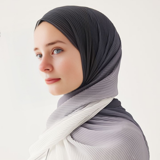 Alpha Stripes Cotton Dual Shade Hijab - Saffaar.com
