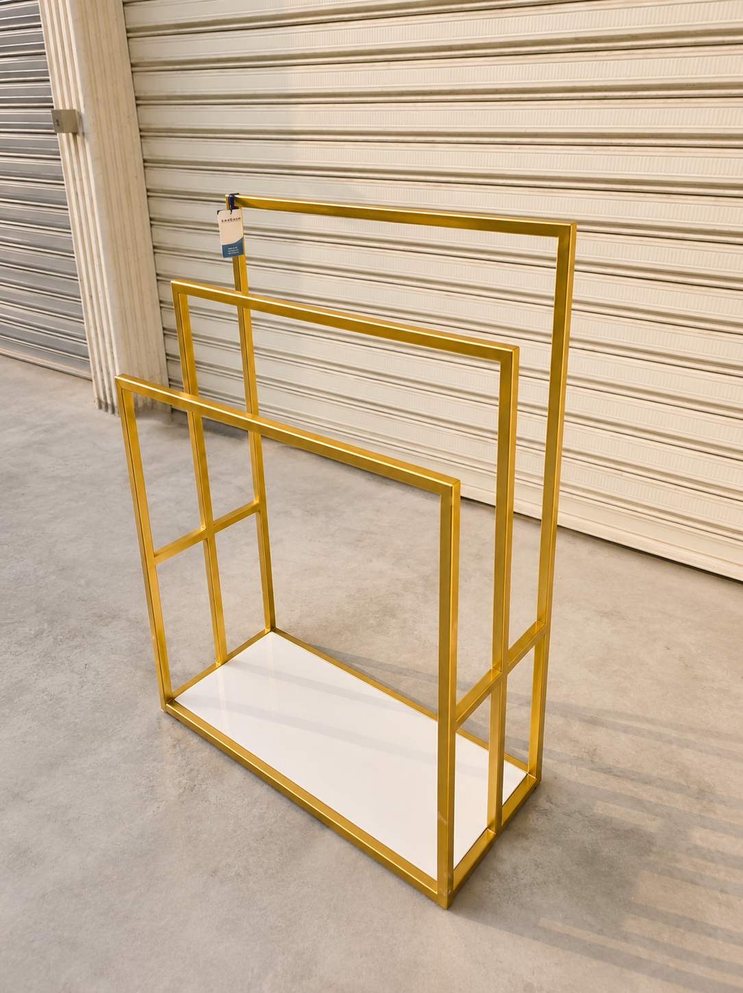 Modern Clothes & Towel Stand with Storage Shelf