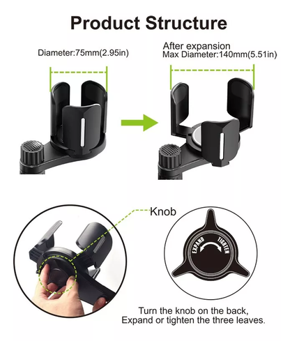 Cup Base With Adjustable Cup Holder and Mobile Phone Holder for Car