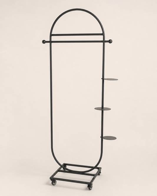 Clothes Stand with 3 Shelves (With Wheels)