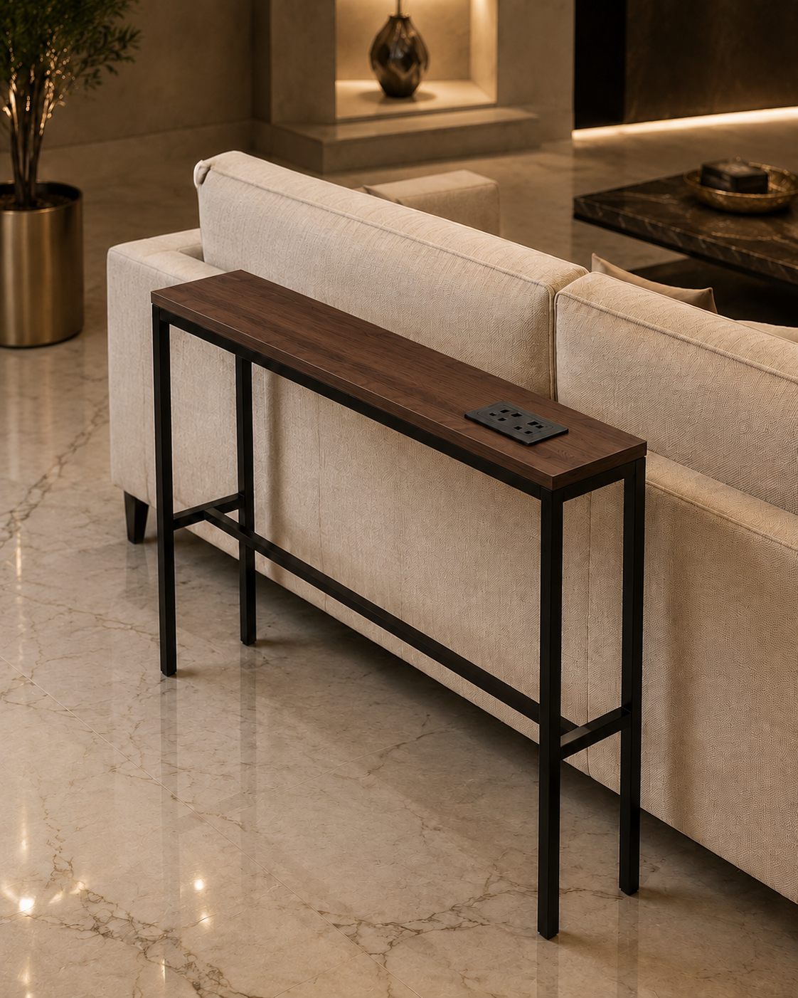 Sofa Back Table with Built-In Charging Ports TOP Only