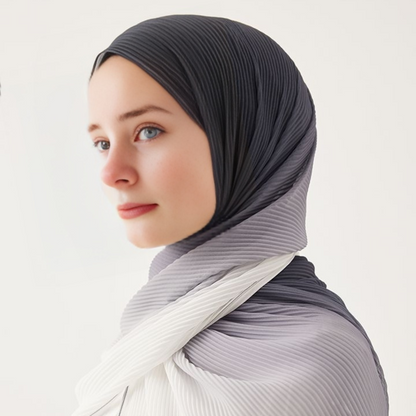 Ombre Hijab Alpha Stripes Cotton