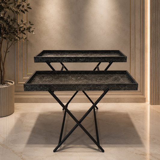 Double Wooden Tray Multipurpose with Stand (120*40 CM)