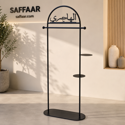 Clothes Hanger with 2 shelf and Iron Base