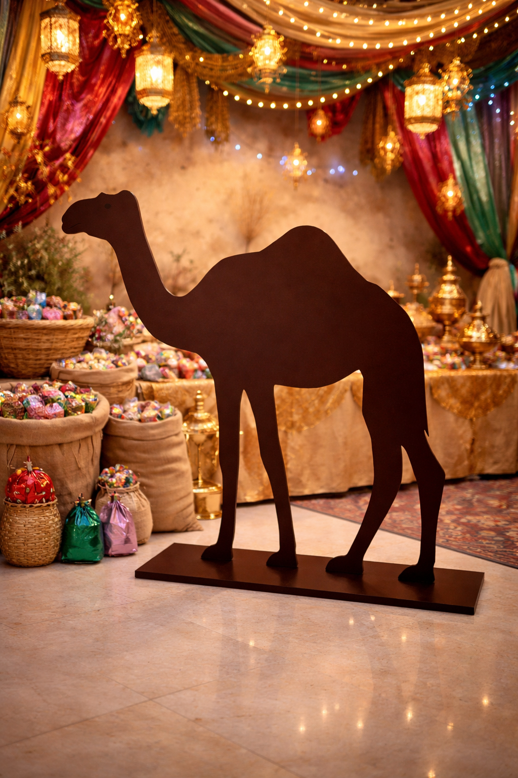ستاند الجمل للزينة الرمضانية – ديكور تراثي كويتي (١م)