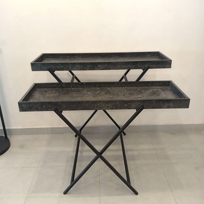 Double Wooden Tray Multipurpose with Stand (120*40 CM)
