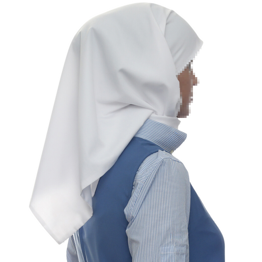 Cotton Islami Triangle Hijab for School - White (Pack of 2)